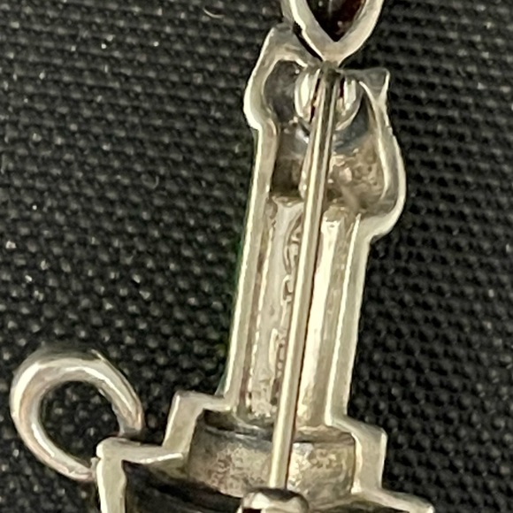 Vintage marked sterling &Hallmark enamel Christmas brooch - Picture 5 of 12